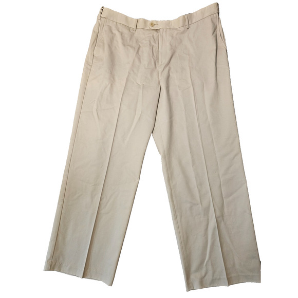 NWT Croft & Barrow Pants Mens 42 X30 Stone Flat Front Straight Leg No Iron - Picture 1 of 7